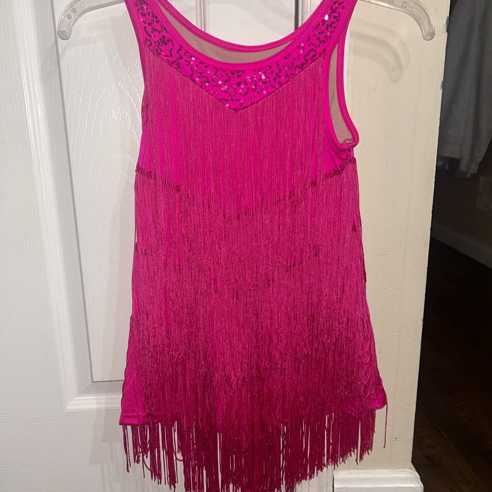 Pink Fringe Sleeveless Top